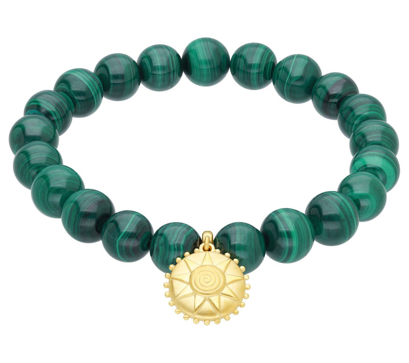 Elyse Ryan 14K Gold Clad Malachite Bead Joy Bracelet — View 2