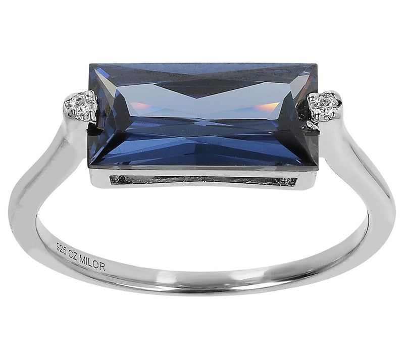 Diamonique 3.80 cttw Baguette Solitaire Ring, Sterling Silver — View 5