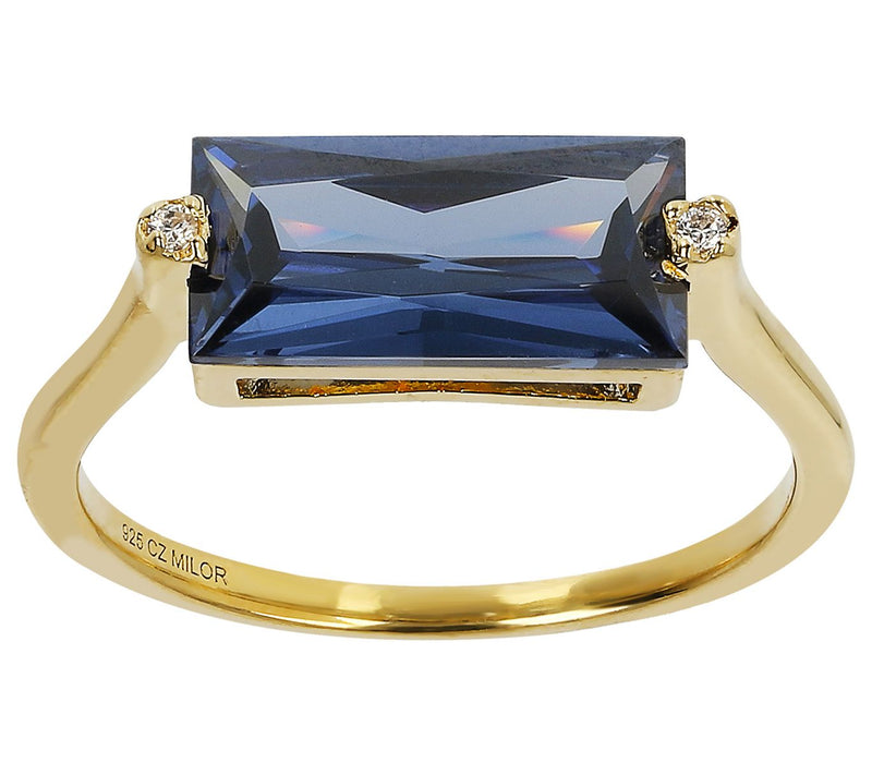 Diamonique 3.80 cttw Baguette Solitaire Ring,Sterling Silver — View 5
