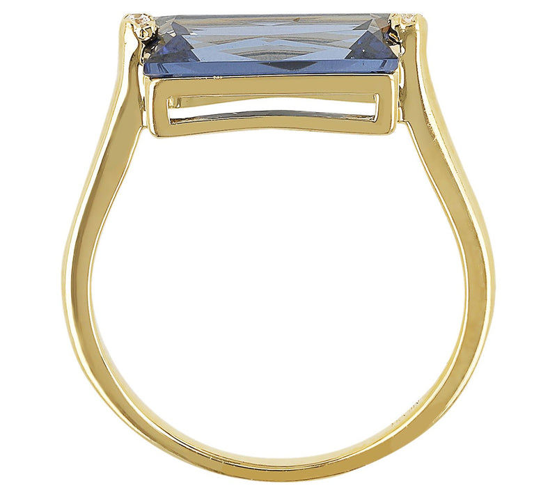 Diamonique 3.80 cttw Baguette Solitaire Ring,Sterling Silver — View 9