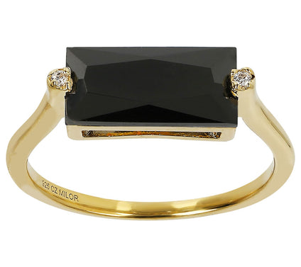 Diamonique 3.80 cttw Baguette Solitaire Ring,Sterling Silver