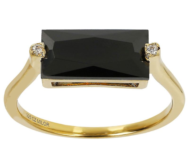 Diamonique 3.80 cttw Baguette Solitaire Ring,Sterling Silver — Main view