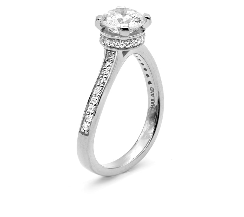 Diamonique 2.95 Round Cut Wave Ring, Sterling Silver — View 6