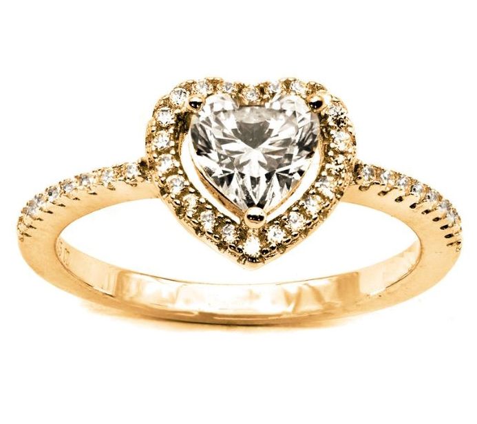 Diamonique 1.45 cttw Pave Heart Ring, Sterling Silver — View 5