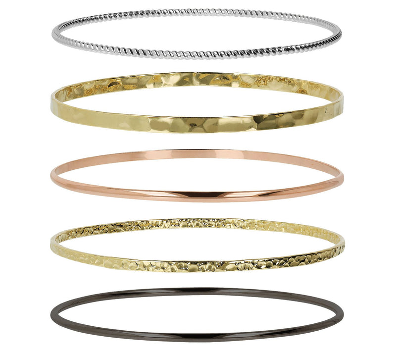David Markstein Bronze Set of 5 Slip- On Bangles — Main view