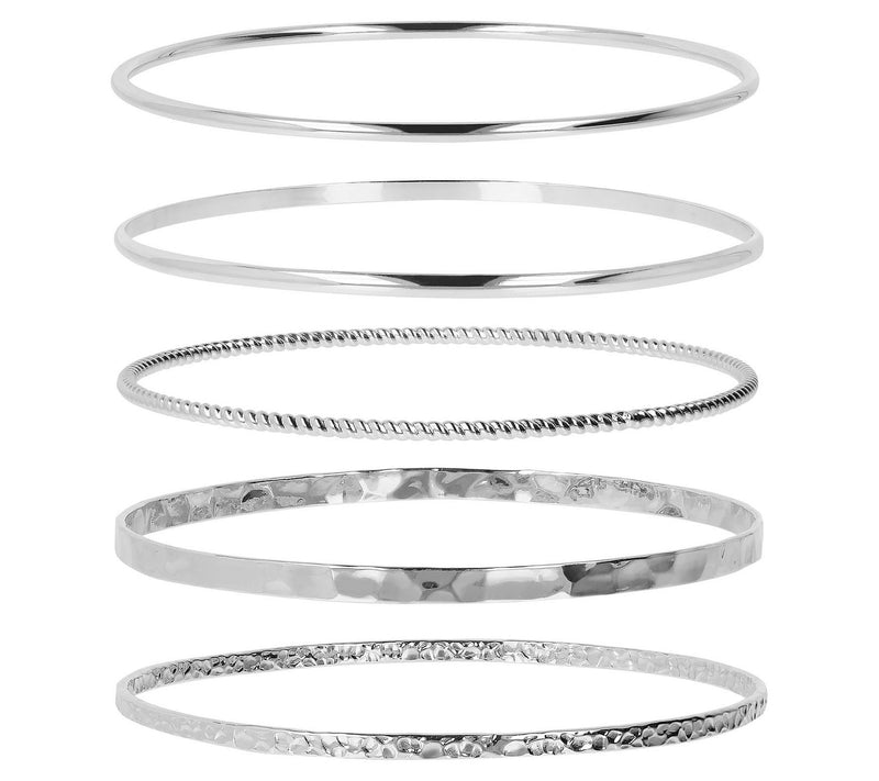 David Markstein Bronze Set of 5 Slip- On Bangles — View 4
