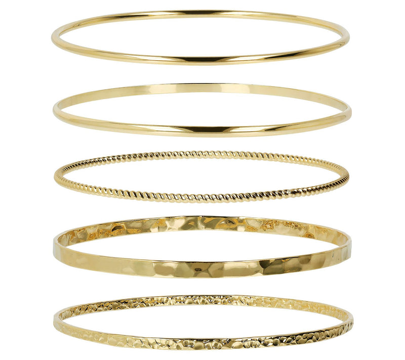 David Markstein Bronze Set of 5 Slip- On Bangles — View 7