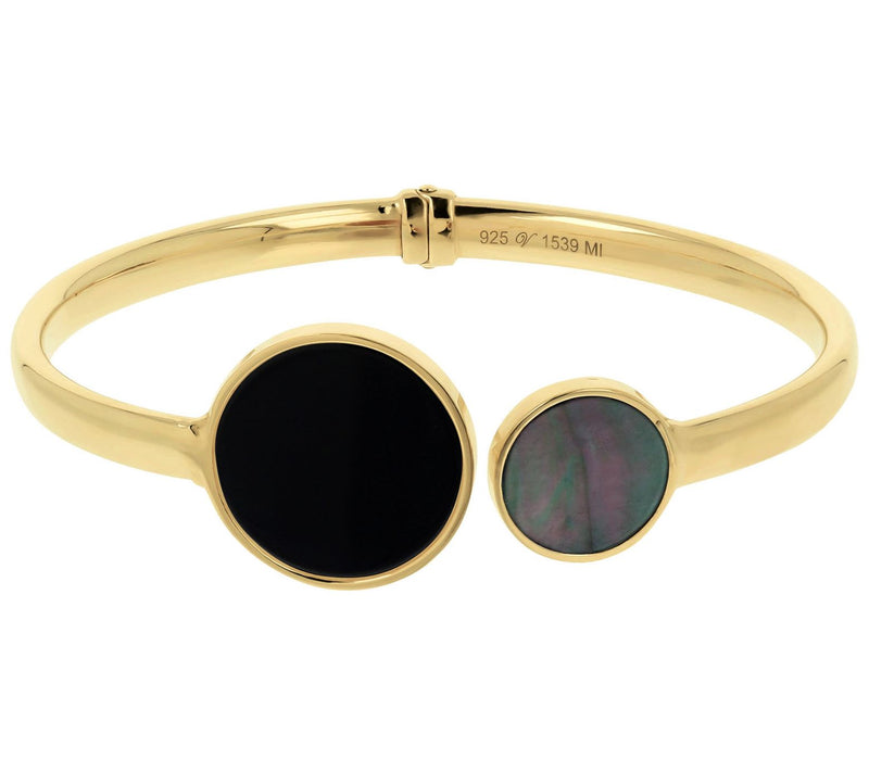 Veronese 18K Gold-Clad Multi-Gemstone Hinged Cuff — View 5
