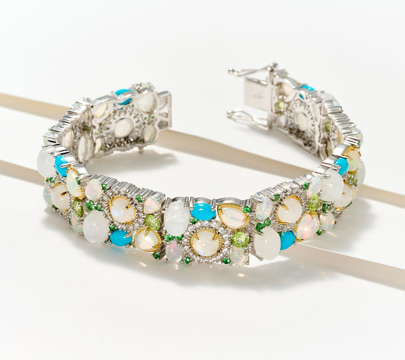 Affinity Gems Mixed Gemstone Statement Bracelet, Sterling Silver — Main view