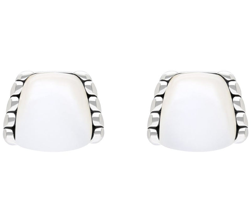Tiffany Kay Studio Sterling Herringbone Gemstone Stud Earrings — View 5