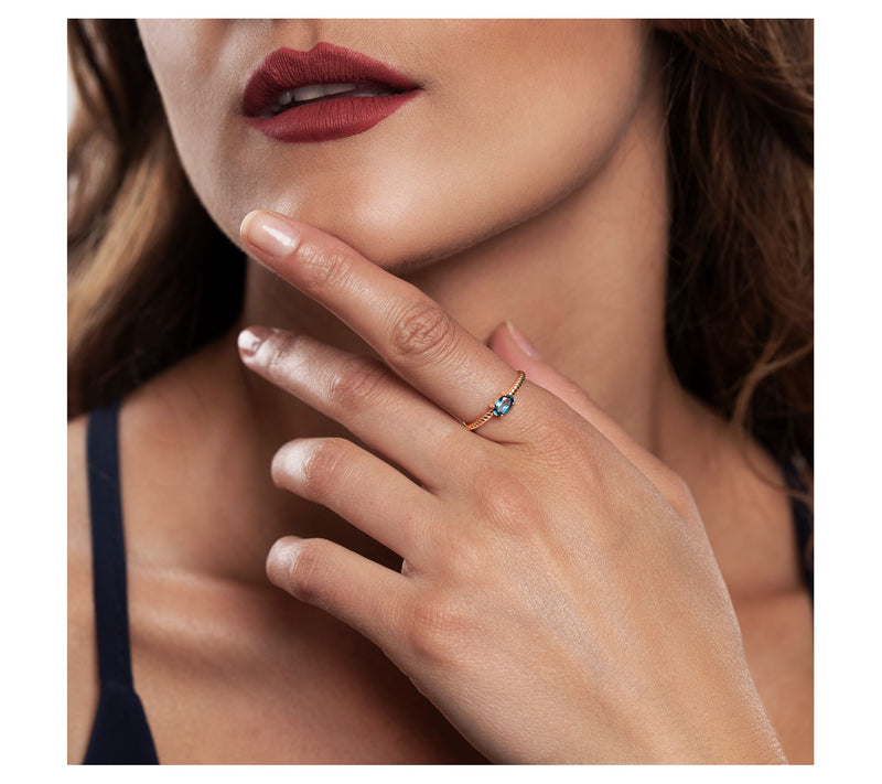 Generation Gems 0.50 cttw London Blue Topaz Ring, 14K Gold — View 3