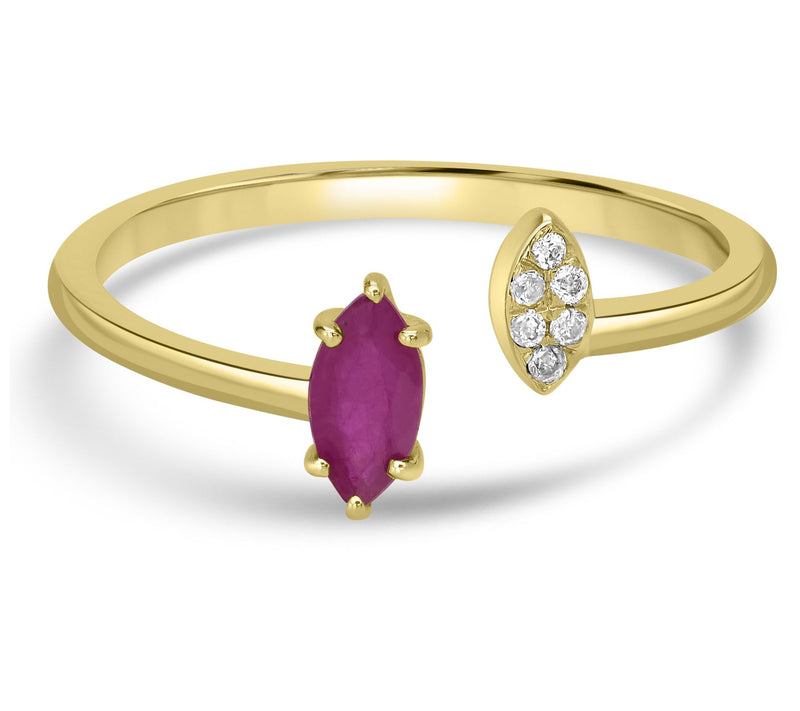 Generation Gems Multi-Gemstone Cuff Ring, 14K Gld — View 9