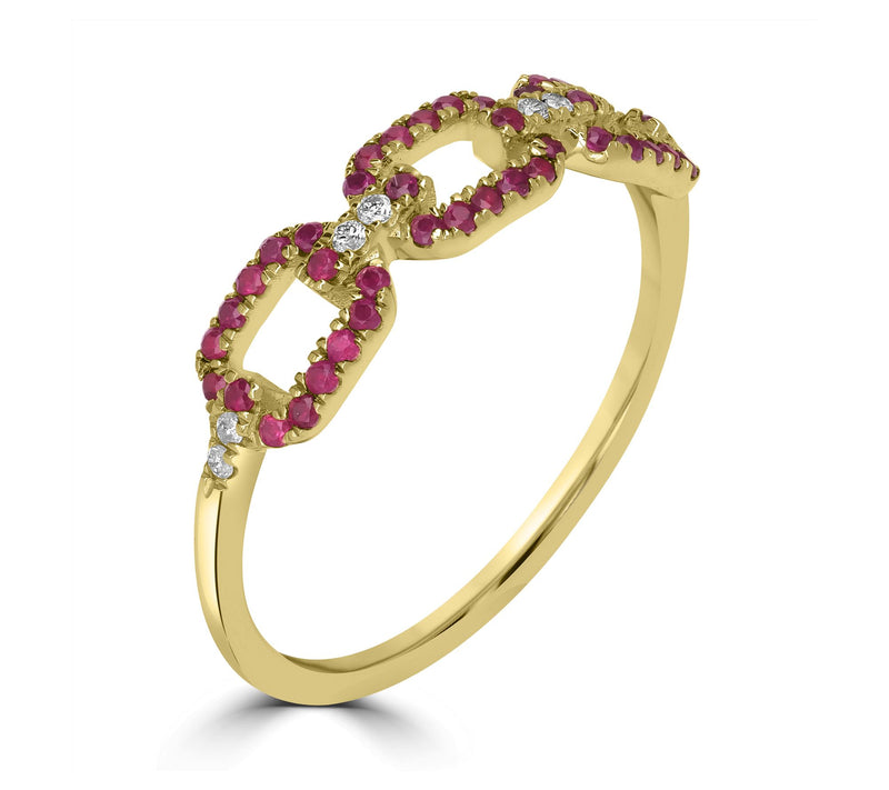 Generation Gems Multi-Gemstone Link Ring, 14K Gold — View 6