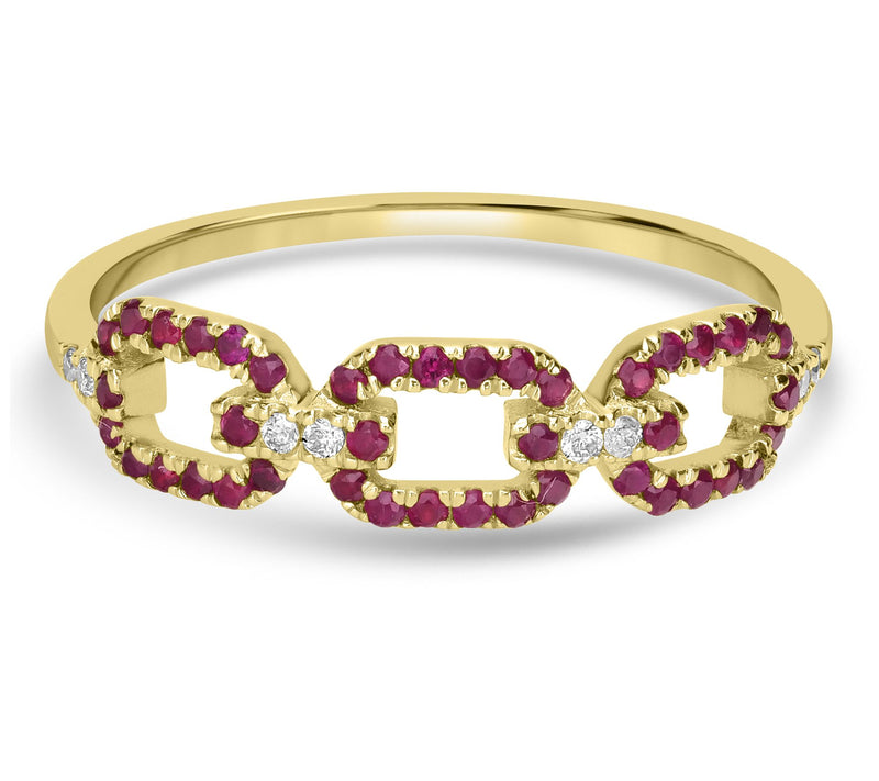 Generation Gems Multi-Gemstone Link Ring, 14K Gold — View 5