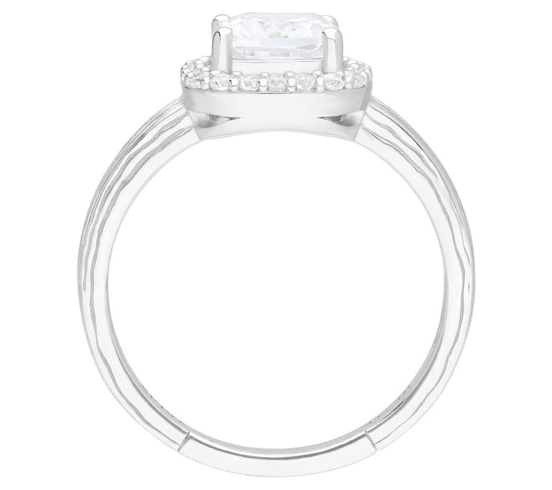 Ariva Sterling Silver Diamonique Halo Ring — View 3