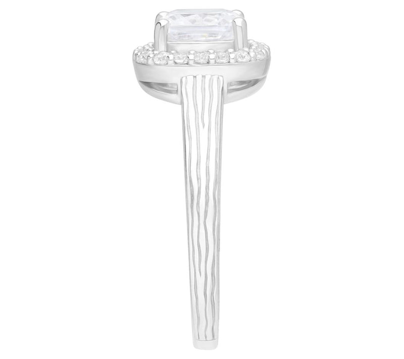 Ariva Sterling Silver Diamonique Halo Ring — View 5
