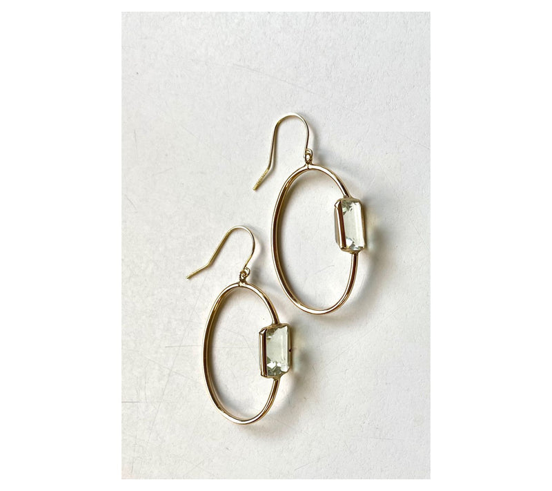 Alkeme 14K Gold Floating Gemstone Hoop Earrings — View 5