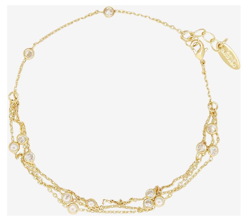 Ettika 2.00 cttw Multi-Chain Fine Detail AnkleBracelet — View 3