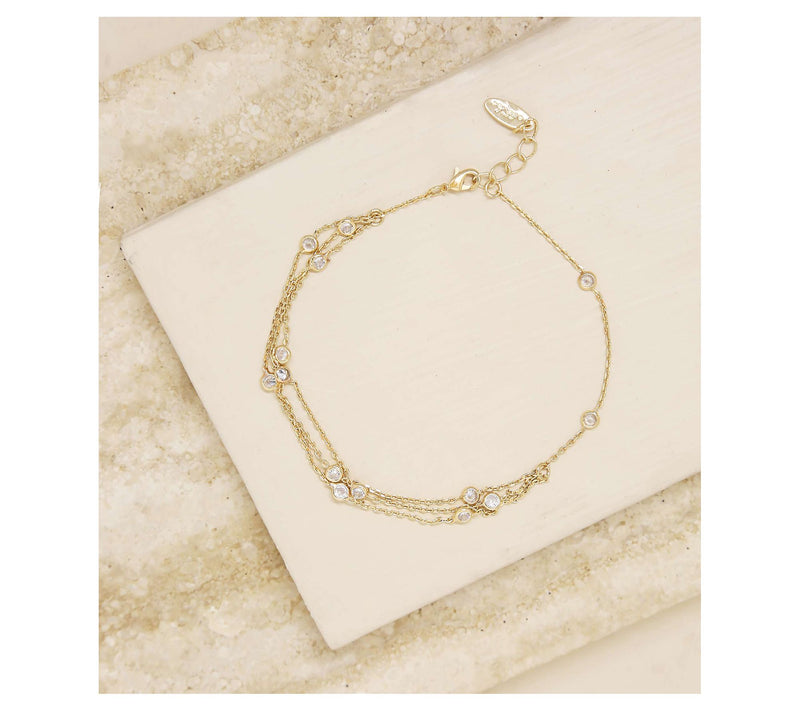 Ettika 2.00 cttw Multi-Chain Fine Detail AnkleBracelet — View 5