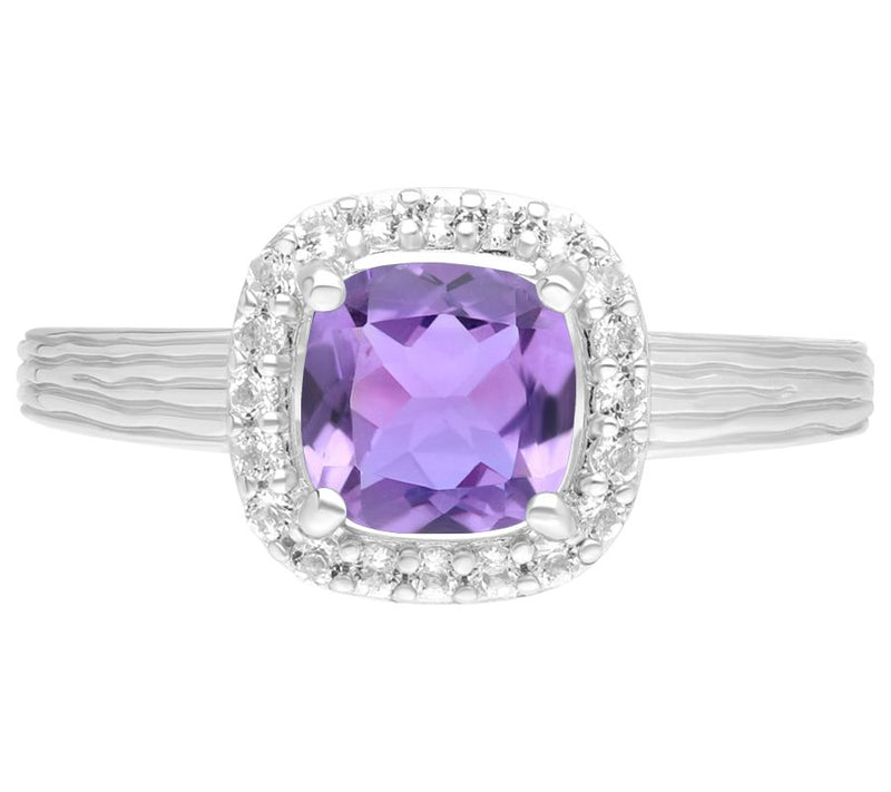 Ariva Sterling Silver Multi-Gemstone Halo Ring — View 3