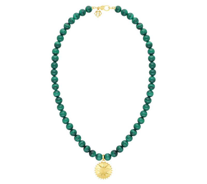 Elyse Ryan 14K Gold Clad Malachite Bead Joy Necklace — View 4