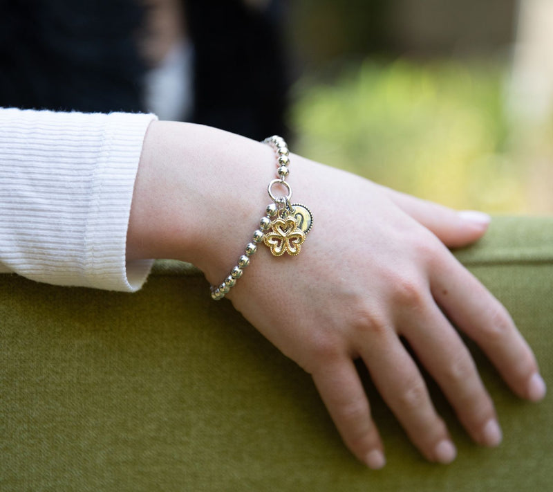 Or Paz Sterling Silver Beaded Clover & Heart Charm Bracelet — View 8