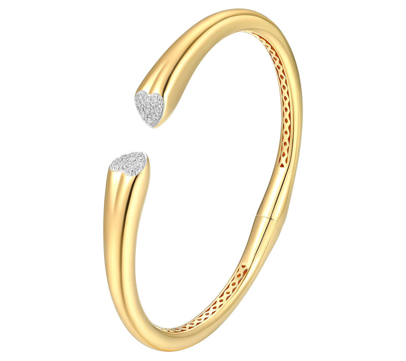 Lab Grown 0.20 cttw Diamond Cuff, 18K Gold Plated — View 4