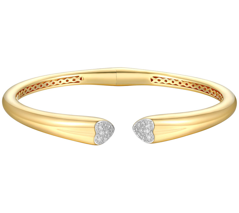 Lab Grown 0.20 cttw Diamond Cuff, 18K Gold Plated — Main view
