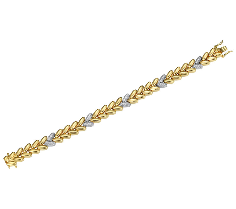 Lab Grown 1.00 cttw Diamond Bracelet, 18K Gold Plated — View 5
