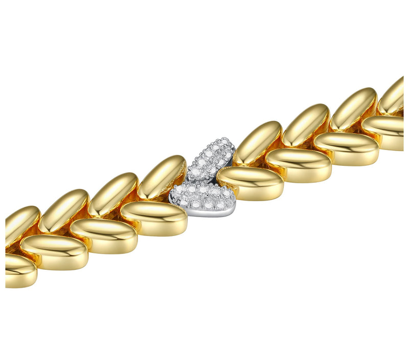 Lab Grown 1.00 cttw Diamond Bracelet, 18K Gold Plated — View 4