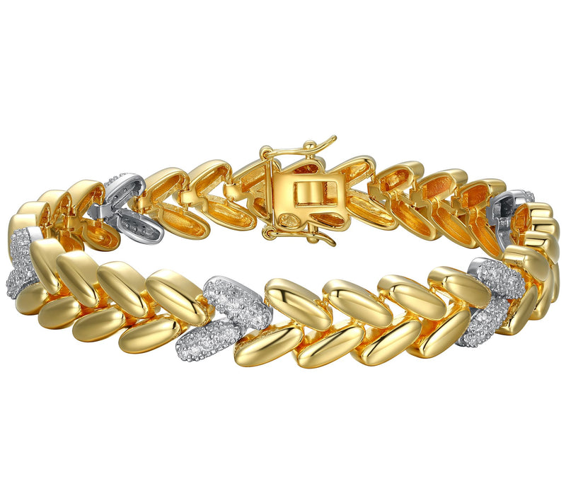 Lab Grown 1.00 cttw Diamond Bracelet, 18K Gold Plated — Main view