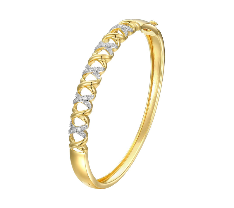 Lab Grown 0.40 cttw Diamond Bangle, 18K Gold Plated — View 4