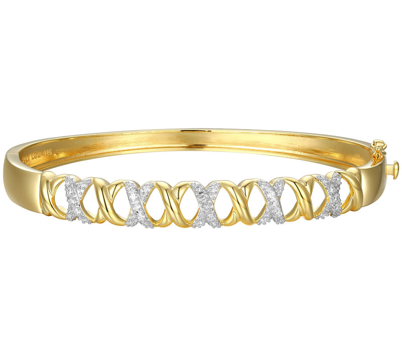 Lab Grown 0.40 cttw Diamond Bangle, 18K Gold Plated — View 3