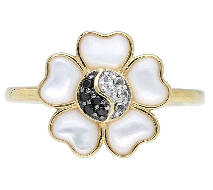 Goddaughters 14K Gold Clad Multi-Gemstone Flower Ring — Main view