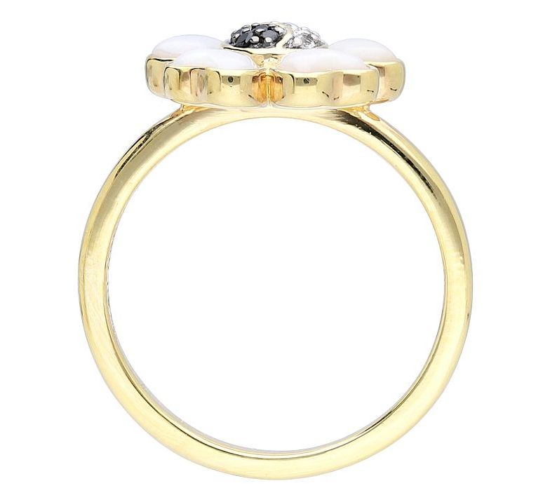Goddaughters 14K Gold Clad Multi-Gemstone Flower Ring — View 2