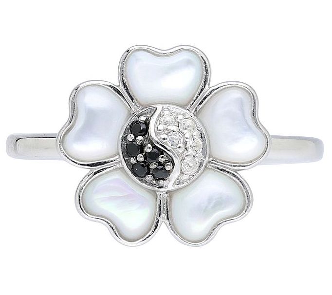 Goddaughters Sterling Silver Multi-Gemstone Flo wer Ring — Main view