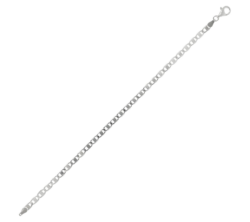 UltraFine Silver Polished Marine Link Chain Bracelet, 2.7g — View 6