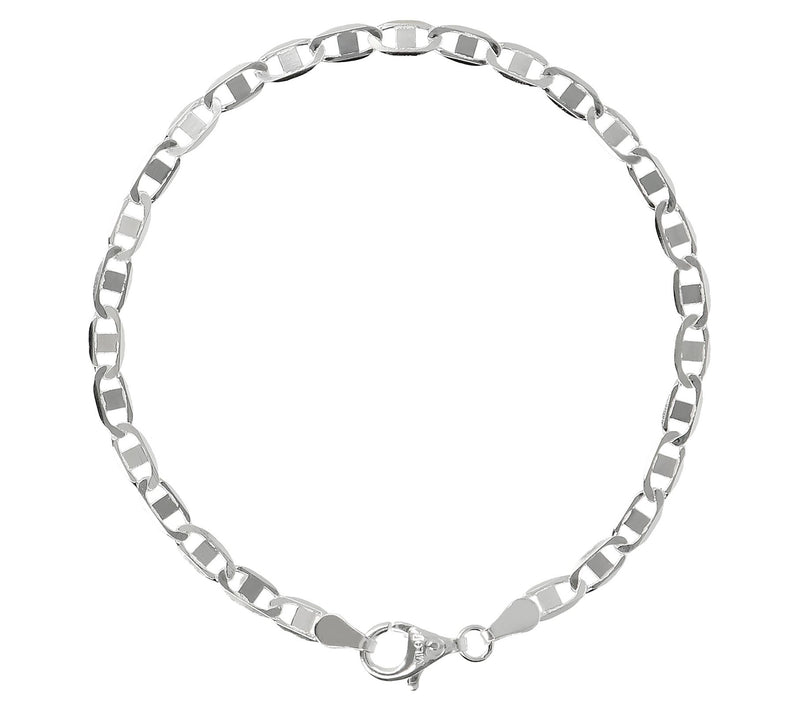 UltraFine Silver Polished Marine Link Chain Bracelet, 2.7g — View 3
