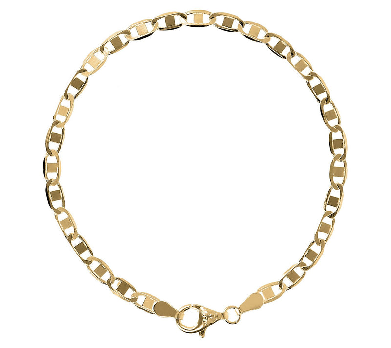 UltraFine Silver Polished Marine Link Chain Bracelet, 2.7g — View 5