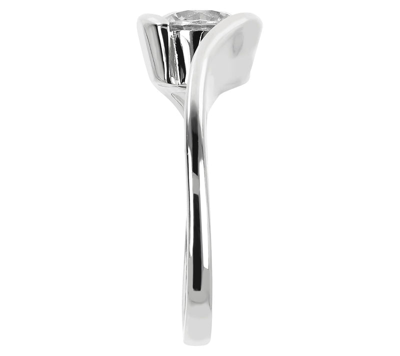 Diamonique 1.40 cttw Solitaire Ring, Sterling Silver — View 6