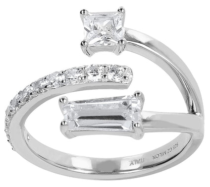 Diamonique 1.15 cttw Split Band Ring, Sterling Silver