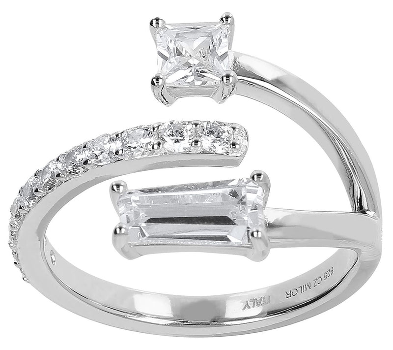 Diamonique 1.15 cttw Split Band Ring, Sterling Silver — View 3