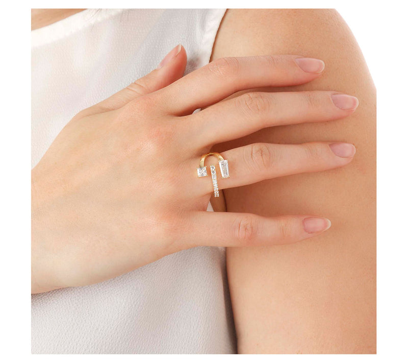 Diamonique 1.15 cttw Split Band Ring, Sterling Silver — View 8