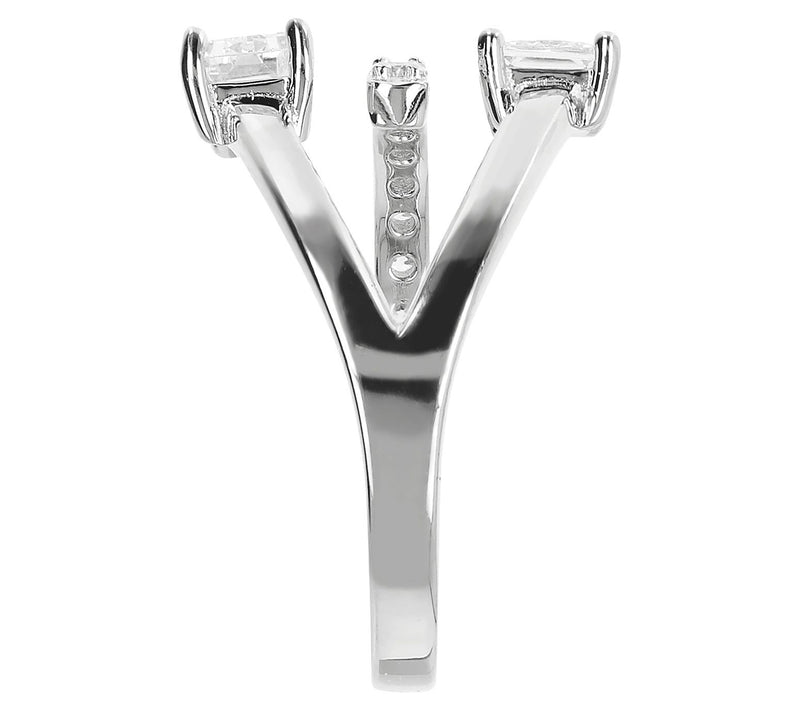 Diamonique 1.15 cttw Split Band Ring, Sterling Silver — View 6