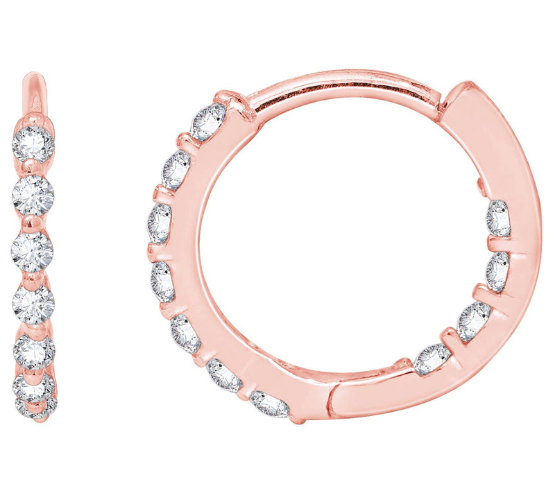 Diamonique Eternity Hoop 1.25mm Round Cut Earrings — View 8