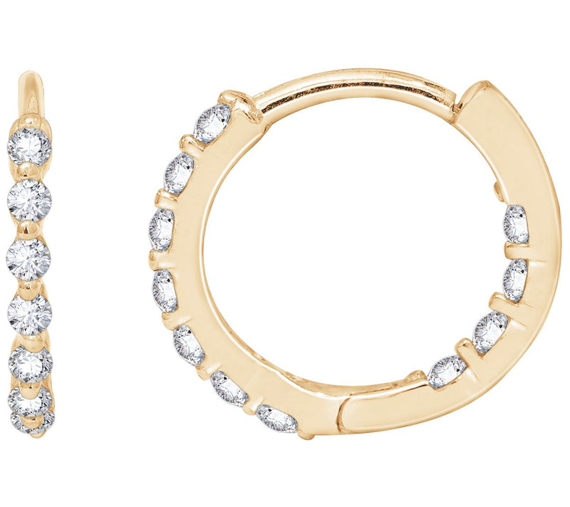 Diamonique Eternity Hoop 1.25mm Round Cut Earrings — View 7