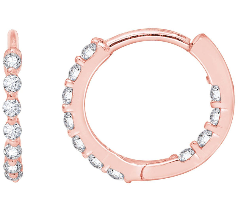 Diamonique Eternity Hoop 1.25mm Round Cut Earrings — Main view