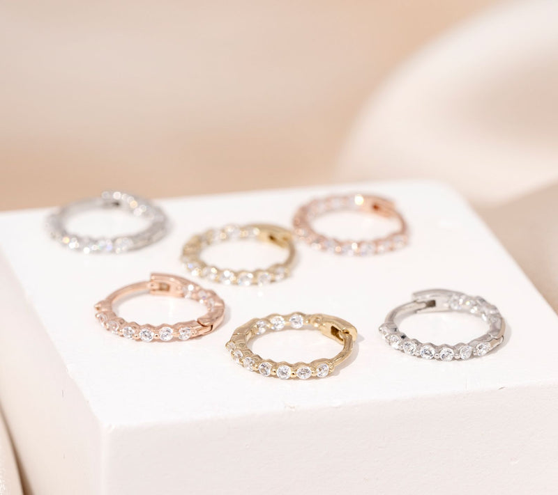 Diamonique Eternity Hoop 1.25mm Round Cut Earrings — View 9