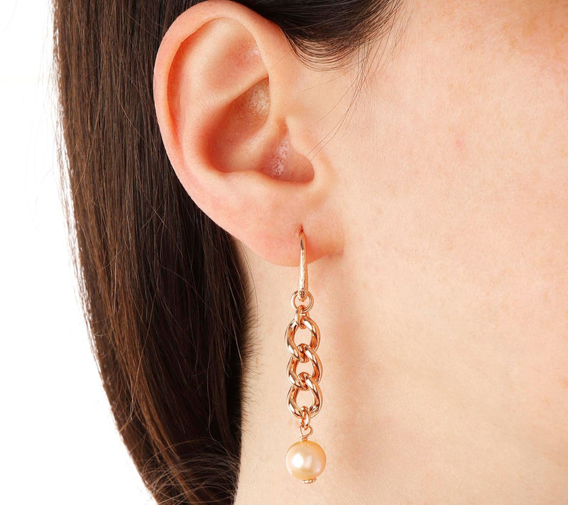 Honora Cultured Pearl Curb Link Earrings, Sterlng Silver — View 7