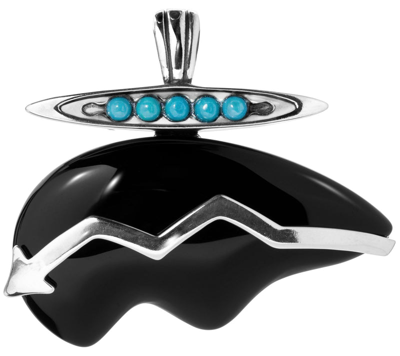 American West Sterling Black Agate & Turquois eBear Enhancer — Main view